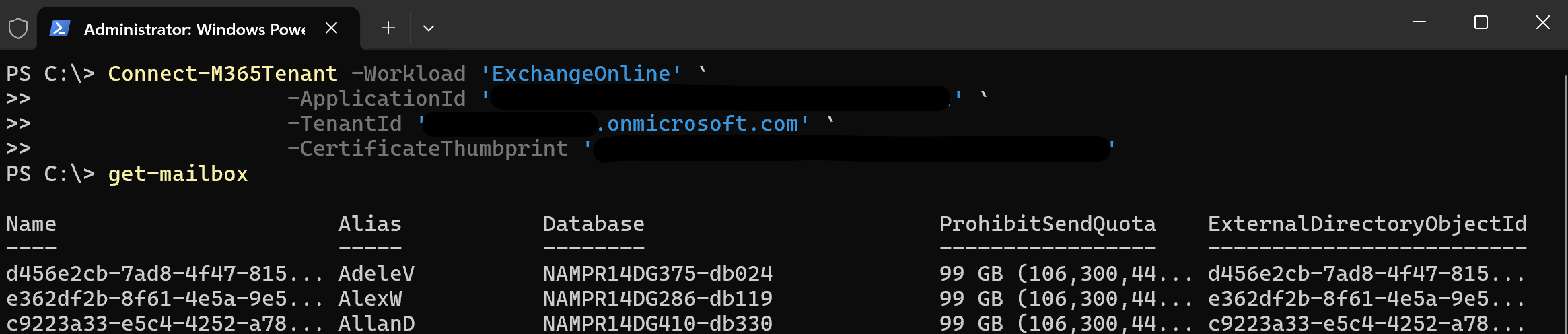 Connecting to Exchange Online via MSCloudLoginAssistant.