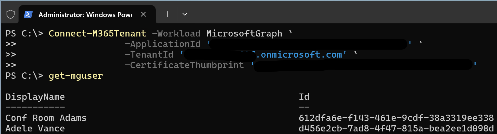 Connecting to Microsoft Graph via MSCloudLoginAssistant.