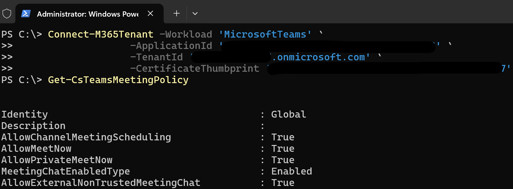 Connecting to Microsoft Teams via MSCloudLoginAssistant.