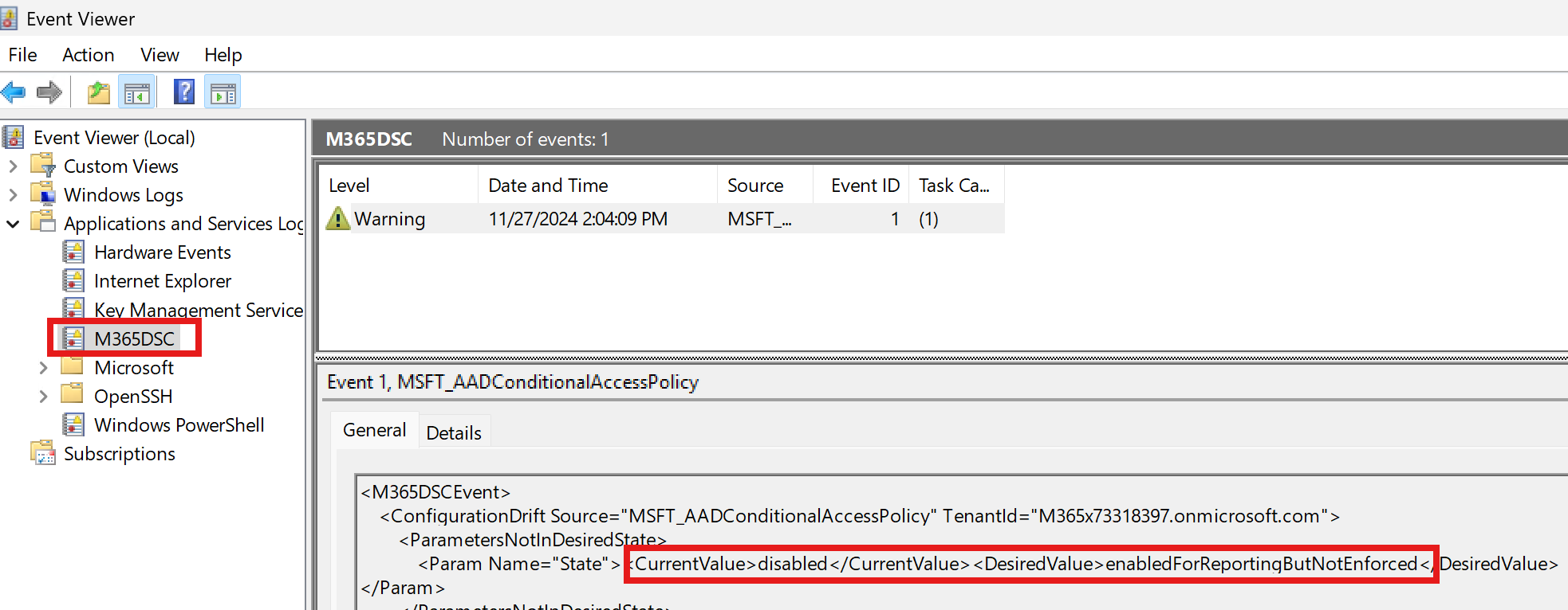 Information about the detected drift.