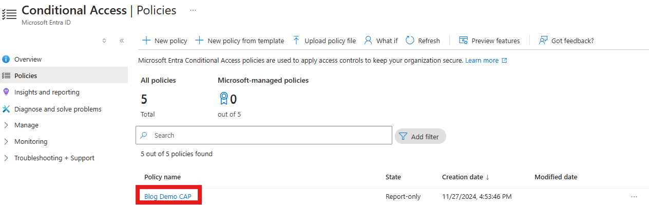 Confirming the deployment via the Azure portal.